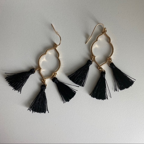 Lulu’s Black Tassel Earrings - Picture 3 of 4